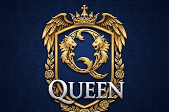 design a royal and elegant queen logo for your brand