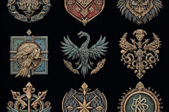 draw a medieval, fantasy, rpg gaming logo