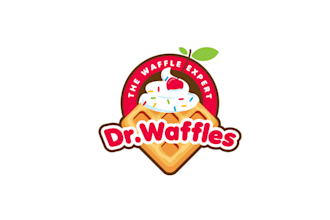 design amazing funky waffle food truck logo