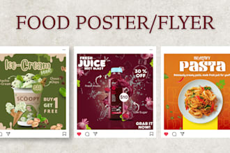 design attractive food posters, restaurant flyers