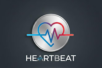 design a clean and modern heartbeat logo for your brand