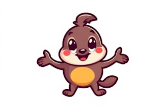 draw cute cartoon character logo design