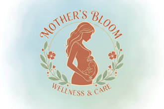 design a caring and elegant pregnant woman logo for your brand
