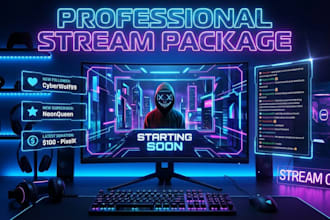 create a professional twitch overlay stream package