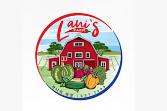 create an organic vegetable farm logo design