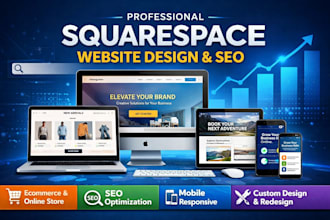 do squarespace website design, squarespace redesign, ecommerce, and SEO