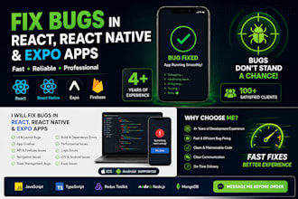 fix bugs in your react, react native and expo app