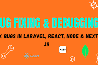 fix bugs and errors in PHP laravel react js node js and next js
