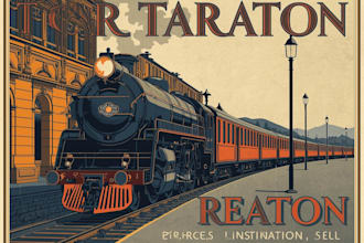design a top level vintage travel poster
