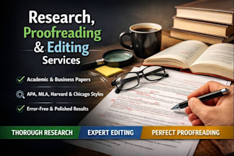research, proofreading, editing services