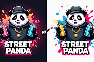 design different street panda logo with unlimited revision
