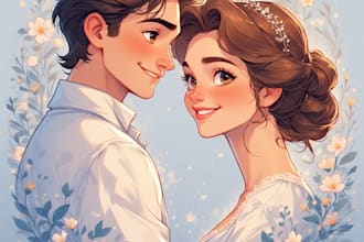 make a realistic couple portrait for gifts or decor
