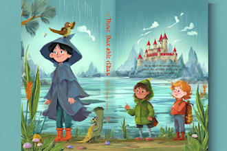 do children story book illustration and cover for amazon