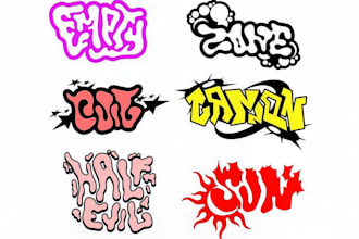 design eye catching streetwear psychedelic, y2k, grunge logo