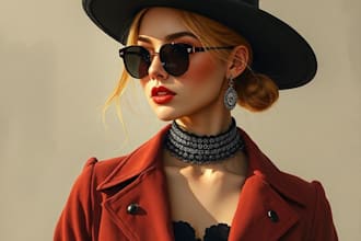 draw a realistic fashion illustration