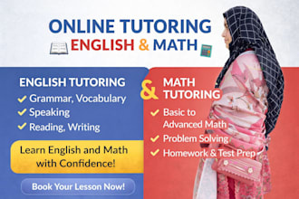 help you in tutoring english and math
