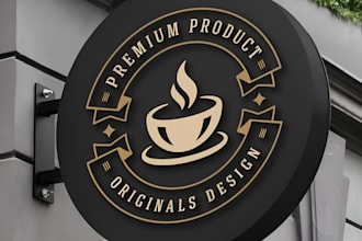 do unique modern coffee shop, restaurant and food brand logo design