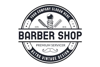 do unique barber and barbershop logo