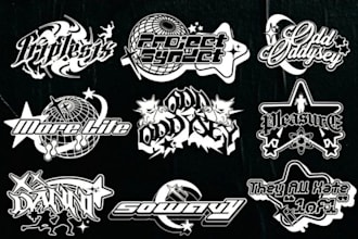 design premium y2k logo for streetwear or fashion brands