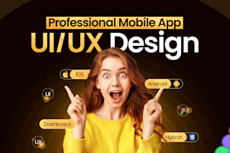 do figma app design, app ui design, mobile app ui ux design for you