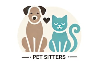 do modern minimalist cute pet, dog, cat and animal logo design