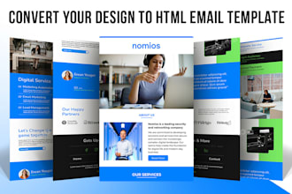 convert your figma, PSD, PDF, canva to responsive HTML email template