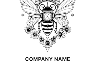 design a modern bee logo with original concept