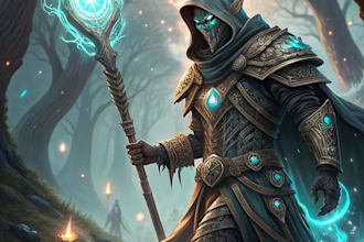 do a fantasy game character art character in unique style
