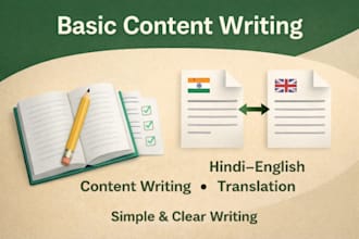 do manual english to hindi translation or SEO content writing