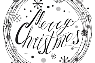 make merry christmas and happy new year lights logo