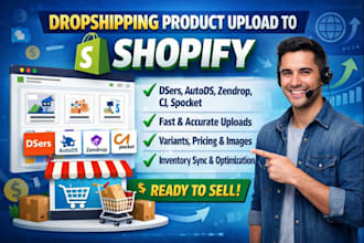 upload product via dsers autods zendrop cj dropshipping spocket sync to shopify