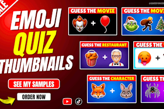 design eye catching emoji quiz thumbnails for youtube