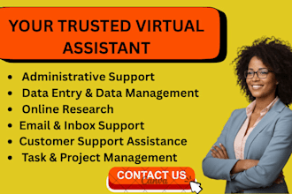 be your reliable virtual assistant for admin, data entry online support