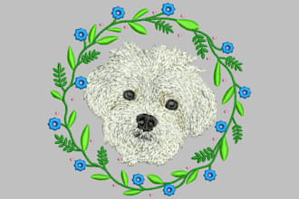 do all kind of embriodery like dog cat chenaile cross stitch