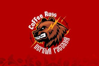 design high quality thunder bear mascot logo with t shirt design