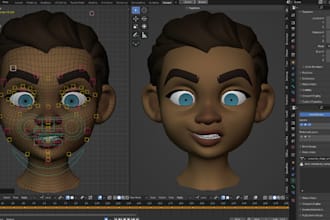 create 52 arkit facial blendshape for metahuman, cc5, blender, unity, sfm, vroid