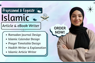 be your islamic ebook writer article writer ramadan prayer duas or hadith writer