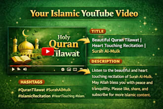 write SEO optimized youtube titles, descriptions and tags for islamic video
