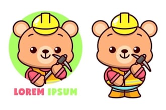 design high quality grizzly bear mascot logo with t shirt design