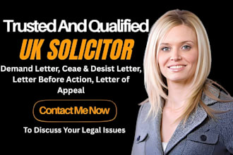 uk solicitor, cease and desist letter, letter before action, demand letter