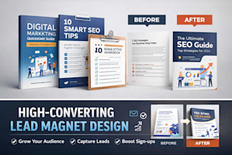 create a high converting lead magnet, ebook,  checklist, book design, kdp book