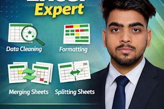 clean, format, merge, split excel data