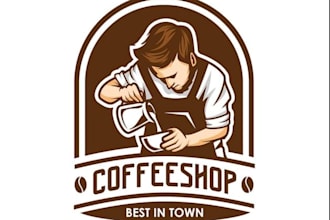 create tea, coffee, cafe, green tea and bakery logo design