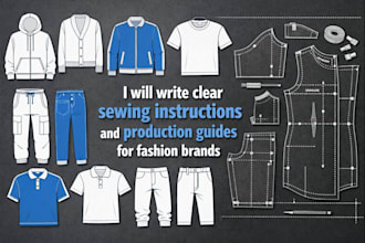 write clear sewing instructions and production guides for fashion brands