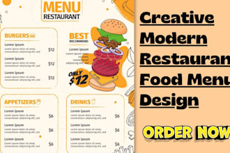 create modern restaurant food menu design