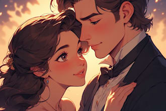 make a realistic couple portrait for gifts or decor