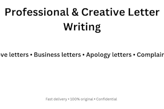 write creative and emotional letters for any purpose