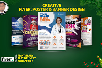 design modern flyer, poster, banner for print and digital