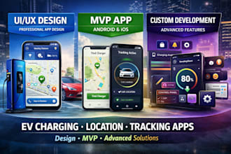 build ev charging app, location finder app, battery charging app, tracking app