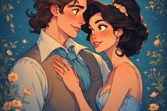 design couple portrait illustration